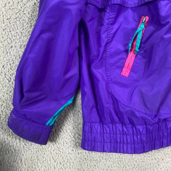 Cabin Creek Jacket Womens Large Purple Nylon Retro Colorblock 90s NO Liner - Picture 6 of 16